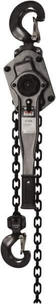 Jet - 6,000 Lb Lifting Capacity, 15' Lift Height, Lever Hoist - Made from Chain, 71 Lb Avg Pull to Lift Rated Load - Eagle Tool & Supply