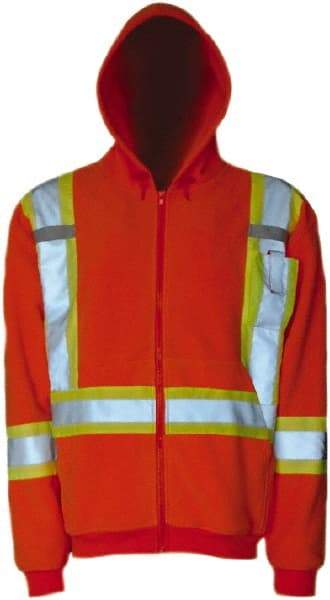 Viking - Size 3XL High Visibility Sweatshirt - High Visbility Lime, Thermal Fleece & Polyester, Zipper Closure, 55" Chest - Eagle Tool & Supply