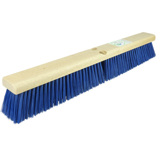 24″ Green Works Sweep, Medium Blue Fill with Rubberwood Block - Eagle Tool & Supply