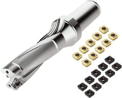 Seco - 3-3/4" Max Drill Depth, 3xD, 1-1/4" Diam, Indexable Insert Drill - 2 Inserts, 1-1/4" Shank Diam, Weldon Flat Shank - Eagle Tool & Supply