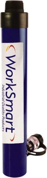 Value Collection - 10 Ton, 9.96" Stroke, 22.3 Cu In Oil Capacity, Portable Hydraulic Threaded Cylinder - 2.24 Sq In Effective Area, 15.47" Lowered Ht., 25.43" Max Ht., 1.49" Plunger Rod Diam, 10,000 Max psi - Eagle Tool & Supply