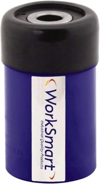 Value Collection - 12 Ton, 1.61" Stroke, 4.7 Cu In Oil Capacity, Portable Hydraulic Hollow Hole Cylinder - 2.91 Sq In Effective Area, 4.74" Lowered Ht., 6.36" Max Ht., 1.92" Cyl Bore Diam, 1.38" Plunger Rod Diam, 10,000 Max psi - Eagle Tool & Supply