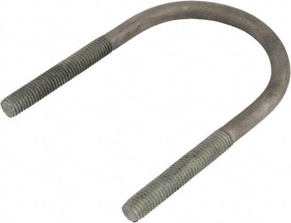 Made in USA - 7/8-9 UNC, 19-5/16" Long, Round U Bolt Clamp with No Mount Plate for 16" Pipe - 4-1/4" Thread Length, 16-1/8" Wide, Grade Grade 2 (Nut) Steel - Eagle Tool & Supply