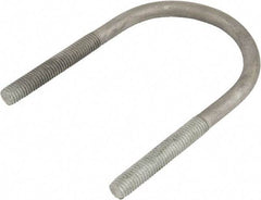 Made in USA - 7/8-9 UNC, 19-5/16" Long, Round U Bolt Clamp with No Mount Plate for 16" Pipe - 4-1/4" Thread Length, 16-1/8" Wide, Grade Grade 2 (Nut) Steel - Eagle Tool & Supply