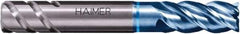 HAIMER - 1/2", 4 Flute, Single End, Solid Carbide, 0.03" Corner Radius End Mill - 3" OAL, Right Hand Flute, 1" LOC, Right Hand Cut - Eagle Tool & Supply