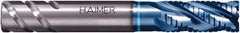 HAIMER - 20mm Diam, Coarse Pitch, 38mm LOC, 4 Flute Solid Carbide 45° Corner Chamfer Roughing End Mill - AlTiN Finish, 105mm OAL, 0.7874" Shank Diam, Single End, Extended Reach, Centercutting, 35° Helix - Eagle Tool & Supply