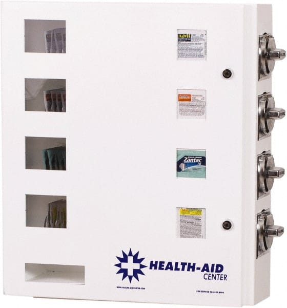 Synergy Management - Medical Vending Machines & Dispensers; Height (Inch): 21 ; Width (Inch): 20 ; Depth (Inch): 5-1/2 ; Number of Shelves: 4 ; Door Type: Manual Closing ; Shelf Type: Adjustable - Eagle Tool & Supply