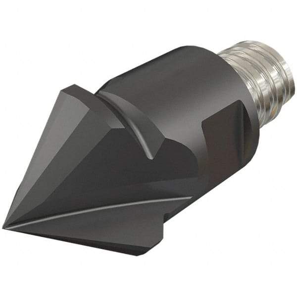 Iscar - MM EDF Grade IC908 Carbide Chamfer Milling Tip Insert - TiAlN Finish, 3 Flutes, 7.4mm Cutting Diam, 10mm Extension - Eagle Tool & Supply