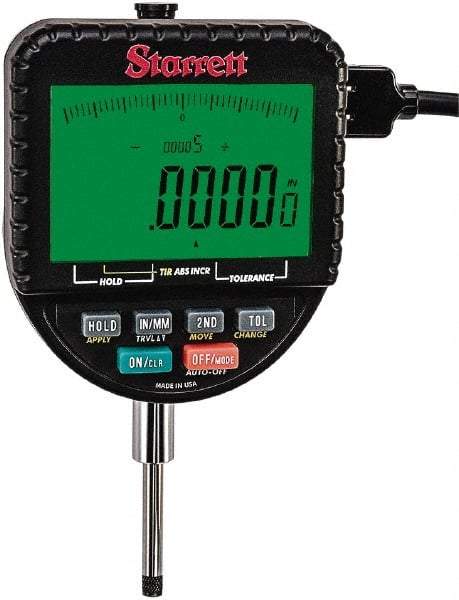 Starrett - Electronic Drop Indicators Minimum Measurement (Decimal Inch): 0.0000 Minimum Measurement (mm): 0.00 - Eagle Tool & Supply