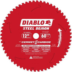 Freud - 12" Blade Diam, 60 Teeth, Carbide-Tipped Cold Saw Blade - 1" Arbor Hole Diam, 0.071" Blade Thickness - Eagle Tool & Supply