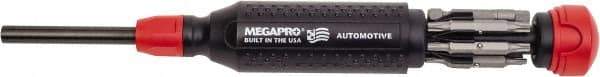 Megapro - 14-in-1 Bit Screwdriver - Phillips, Slotted & Torx Tips, Valve Stem, 1/4" Socket Adapter - Eagle Tool & Supply