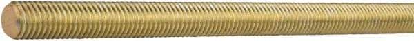 Value Collection - 1/2-13 UNC (Coarse), 12' Long, Stainless Steel General Purpose Threaded Rod - Yellow Zinc-Plated Finish, Right Hand Thread - Eagle Tool & Supply