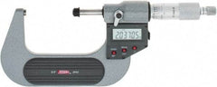 SPI - 2 to 3" Range, 0.00005" Resolution, Standard Throat IP65 Electronic Outside Micrometer - 0.0002" Accuracy, Ratchet Stop Thimble, Carbide-Tipped Face, LR44 Battery, Includes NIST Traceable Certification of Inspection - Eagle Tool & Supply