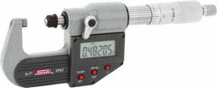 SPI - 0 to 1" Range, 0.00005" Resolution, Standard Throat IP65 Electronic Outside Micrometer - 0.0001" Accuracy, Ratchet Stop Thimble, Carbide-Tipped Face, LR44 Battery, Includes NIST Traceable Certification of Inspection - Eagle Tool & Supply