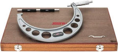 SPI - 7 to 8" Range, 0.0001" Graduation, Mechanical Outside Micrometer - Ratchet Stop Thimble, 4.61" Throat Depth, Accurate to 0.0002" - Eagle Tool & Supply