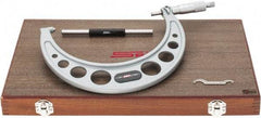 SPI - 6 to 7" Range, 0.0001" Graduation, Mechanical Outside Micrometer - Ratchet Stop Thimble, 4.1" Throat Depth, Accurate to 0.0002" - Eagle Tool & Supply