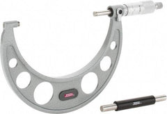 SPI - 4 to 5" Range, 0.0001" Graduation, Mechanical Outside Micrometer - Ratchet Stop Thimble, 2.88" Throat Depth, Accurate to 0.0002" - Eagle Tool & Supply