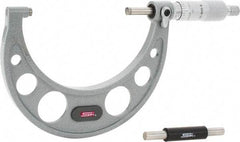 SPI - 3 to 4" Range, 0.0001" Graduation, Mechanical Outside Micrometer - Ratchet Stop Thimble, 2.37" Throat Depth, Accurate to 0.0002" - Eagle Tool & Supply