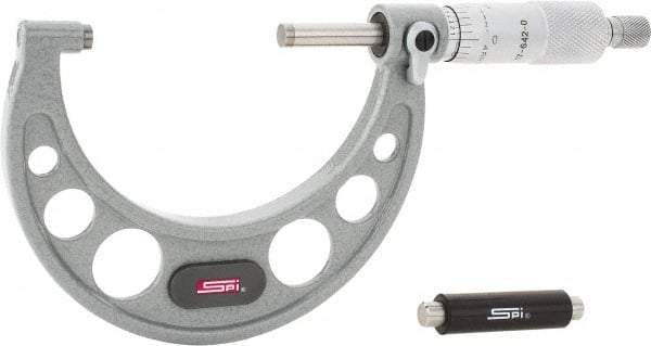 SPI - 2 to 3" Range, 0.0001" Graduation, Mechanical Outside Micrometer - Ratchet Stop Thimble, 1.93" Throat Depth, Accurate to 0.0002" - Eagle Tool & Supply