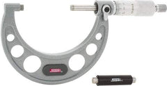 SPI - 50 to 75mm Range, 0.01mm Graduation, Mechanical Outside Micrometer - Ratchet Stop Thimble, 49mm Throat Depth, Accurate to 0.005mm - Eagle Tool & Supply