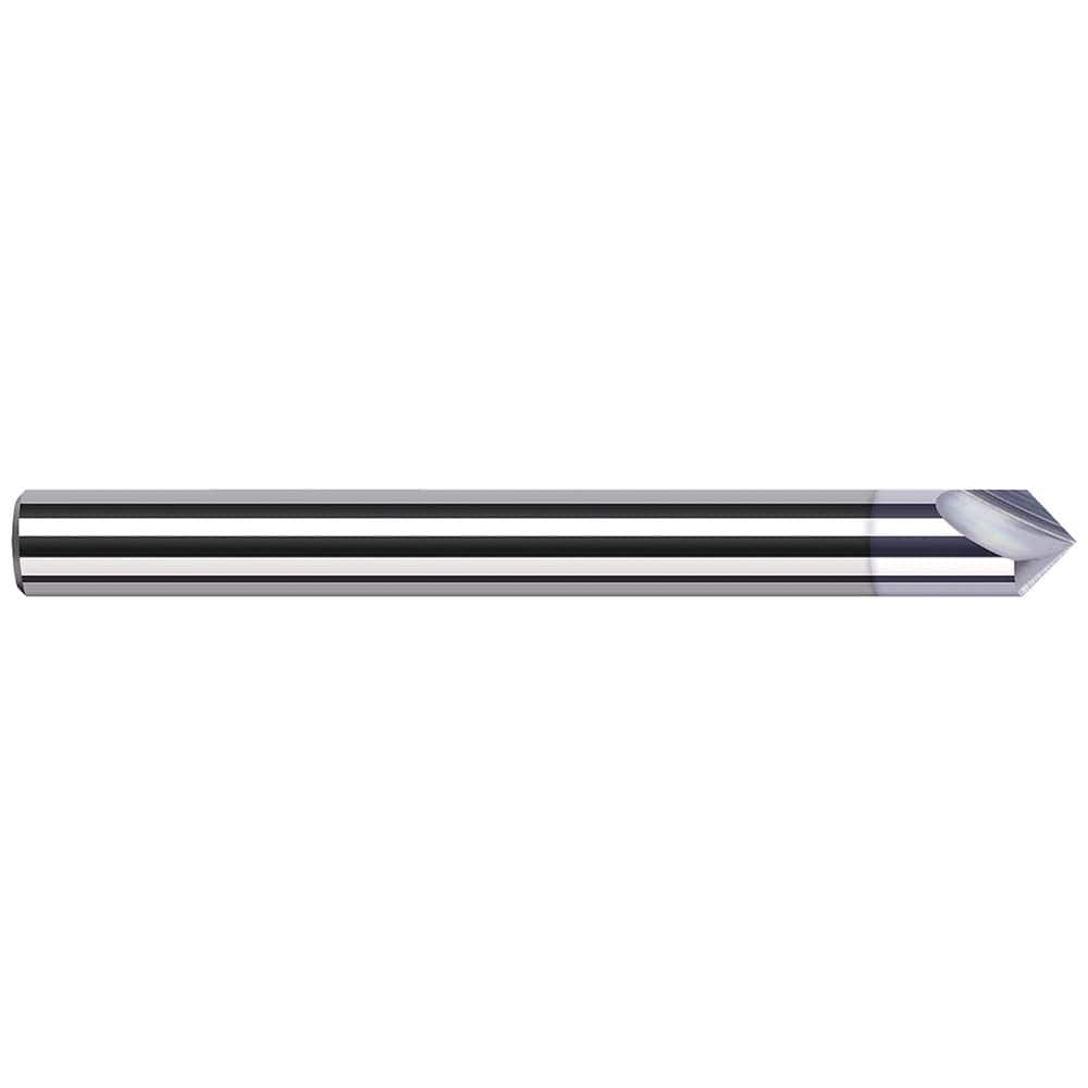 Engraving Cutter: 90 °, 1/8″ Dia, Pointed, Solid Carbide 0.062″ LOC, 1/8″ Shank, 1-1/2″ OAL, 2 Flutes, Use on Non-Ferrous Materials