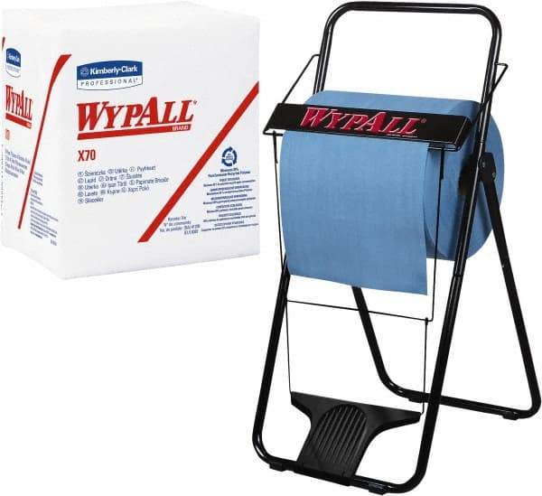 WypAll - X70 1/4 Fold Shop Towel/Industrial Wipes - Poly Pack, 12-1/2" x 12-1/2" Sheet Size, White - Eagle Tool & Supply