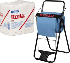 WypAll - X80 1/4 Fold Shop Towel/Industrial Wipes - Poly Pack, 12-1/2" x 12-1/2" Sheet Size, White - Eagle Tool & Supply