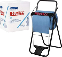 WypAll - X60 1/4 Fold Shop Towel/Industrial Wipes - Poly Pack, 12-1/2" x 12" Sheet Size, White - Eagle Tool & Supply