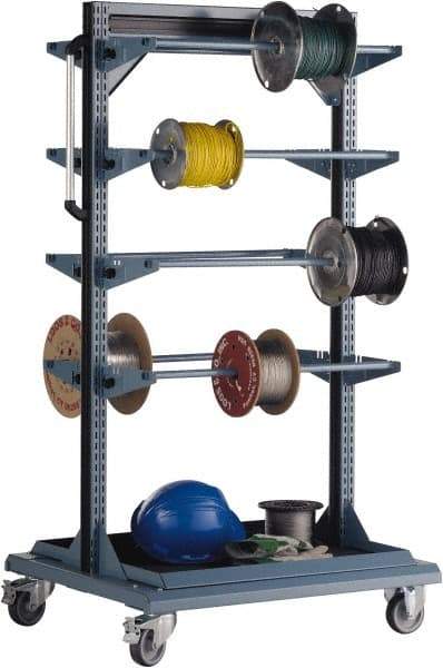 Rousseau Metal - 32" Wide x 59-1/8" High x 27" Deep, Mobile Equipment Stand - 1,200 Lb Capacity - Eagle Tool & Supply