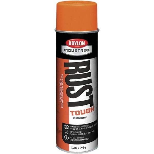 Krylon - Orange, 15 oz Net Fill, Fluorescent, Acrylic Enamel Spray Paint - 15 to 20 Sq Ft per Can, 20 oz Container - Eagle Tool & Supply