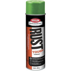 Krylon - Green, 15 oz Net Fill, Fluorescent, Acrylic Enamel Spray Paint - 15 to 20 Sq Ft per Can, 20 oz Container - Eagle Tool & Supply
