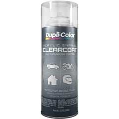 Dupli-Color - Crystal Clear, Flat, Acrylic Enamel Spray Paint - 12 to 14 Sq Ft per Can, 12 oz Container - Eagle Tool & Supply