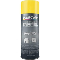 Dupli-Color - School Bus Yellow, Gloss, Acrylic Enamel Spray Paint - 12 to 14 Sq Ft per Can, 12 oz Container - Eagle Tool & Supply