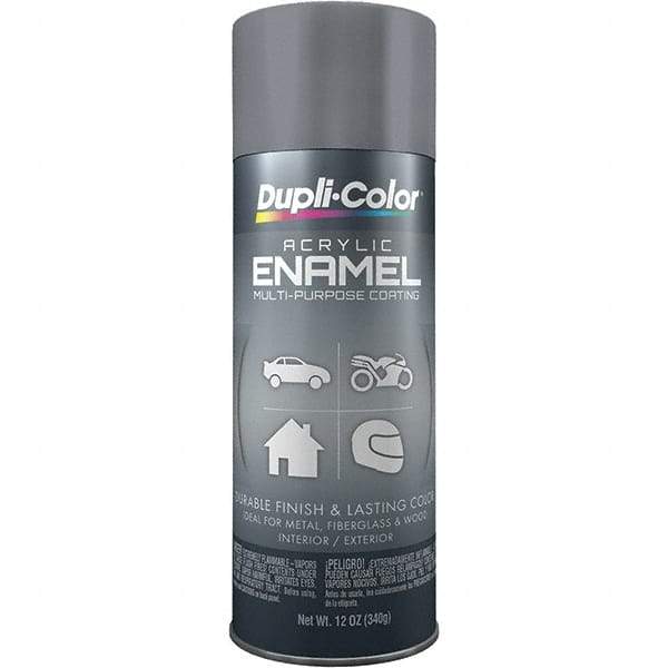 Dupli-Color - Machinery Gray, Gloss, Acrylic Enamel Spray Paint - 12 to 14 Sq Ft per Can, 12 oz Container - Eagle Tool & Supply