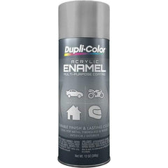 Dupli-Color - Medium Gray, Gloss, Acrylic Enamel Spray Paint - 12 to 14 Sq Ft per Can, 12 oz Container - Eagle Tool & Supply