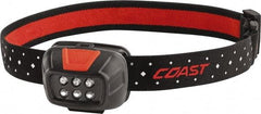 Coast Cutlery - White LED Bulb, 240 Lumens, Hands-free Flashlight - Black, Red Plastic Body, 3 AAA Batteries Included - Eagle Tool & Supply