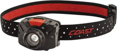 Coast Cutlery - White LED Bulb, 300 Lumens, Hands-free Flashlight - Black, Red Plastic Body, 3 AAA Batteries Included - Eagle Tool & Supply