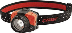 Coast Cutlery - White, Red LED Bulb, 540 Lumens, Hands-free Flashlight - Black, Red Plastic Body, 3 AAA Batteries Included - Eagle Tool & Supply