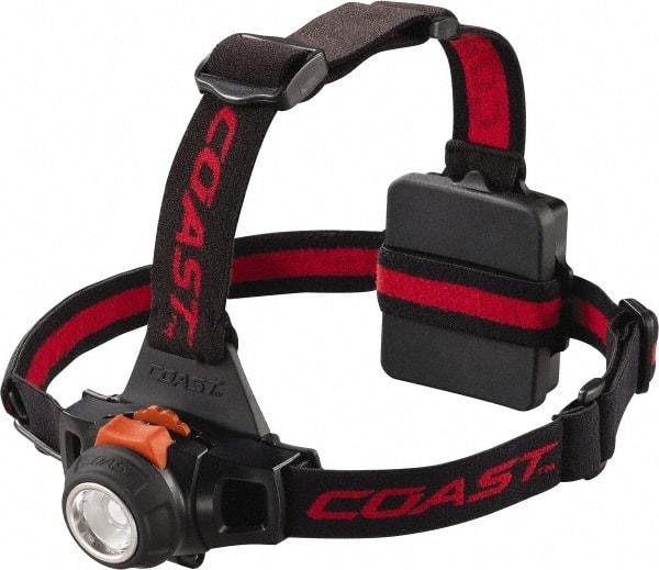 Coast Cutlery - White LED Bulb, 330 Lumens, Hands-free Flashlight - Black, Red Plastic Body, 3 AA Batteries Included - Eagle Tool & Supply