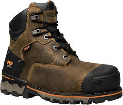 Timberland PRO - Men's Size 11.5 Medium Width Composite Work Boot - Brown, Leather, Rubber Upper, TPU Outsole, 6" High, Safety Toe, Waterproof - Eagle Tool & Supply