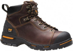 Timberland PRO - Men's Size 5 Wide Width Steel Work Boot - Brown, Leather, Rubber Upper, Rubber Outsole, 6" High, Safety Toe, Puncture Resistant - Eagle Tool & Supply