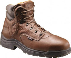 Timberland PRO - Men's Size 7.5 Medium Width Steel Work Boot - Brown, Leather Upper, Rubber Outsole, 6" High, Safety Toe - Eagle Tool & Supply