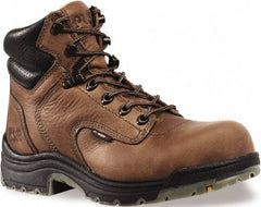 Timberland PRO - Women's Wide Width Steel Work Boot - Brown, Leather Upper, Rubber Outsole, 6" High, Safety Toe - Eagle Tool & Supply
