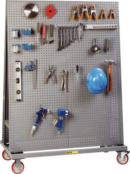 Little Giant - 48" Wide x 60" High x 24" Deep, Mobile Pegboard A-Frame - 1,200 Lb Capacity - Eagle Tool & Supply