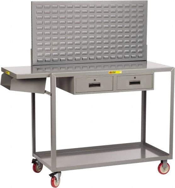 Little Giant - Mobile Workstation - Steel, Fixed Leg, Gray, 73-1/2" Long x 24" Deep x 66" High - Eagle Tool & Supply