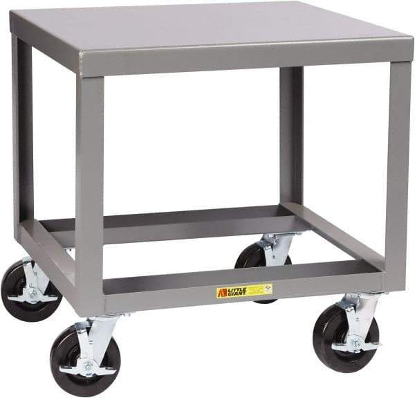 Little Giant - Heavy Duty Mobile Machine Table - Steel, Fixed Leg, Gray, 30" Long x 22" Deep x 30" High - Eagle Tool & Supply