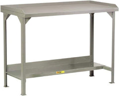 Little Giant - 60 Wide x 24" Deep x 36" High, Steel Heavy-Duty Workbench - Fixed Legs, Gray - Eagle Tool & Supply