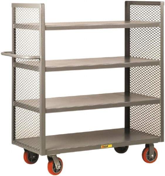 Little Giant - 3,600 Lb Capacity, 4 Shelf, 2-Sided Steel Truck - 53-1/2" Long x 24" Wide x 57" High, Polyurethane Wheels - Eagle Tool & Supply