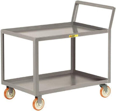 Little Giant - 1,200 Lb Capacity, 30" Wide x 48" Long x 38-3/4" High Shelf Cart - 2 Shelf, Steel, 2 Rigid/2 Swivel Casters - Eagle Tool & Supply