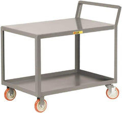 Little Giant - 1,200 Lb Capacity, 24" Wide x 52" Long x 38-3/4" High Shelf Cart - 2 Shelf, Steel, 2 Rigid/2 Swivel Casters - Eagle Tool & Supply